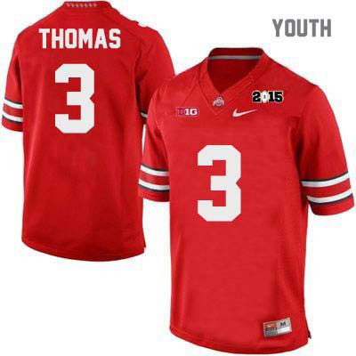 Youth NCAA Ohio State Buckeyes Michael Thomas #3 College Stitched 2015 Patch Authentic Nike Red Football Jersey VB20N07RZ